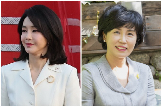 윤석열 대통령 부인 김건희 여사(왼쪽)와 이재명 더불어민주당 의원 부인 김혜경씨. <성남시청 제공, 연합뉴스>